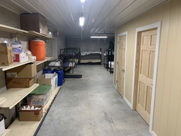 Hall with storage shelves